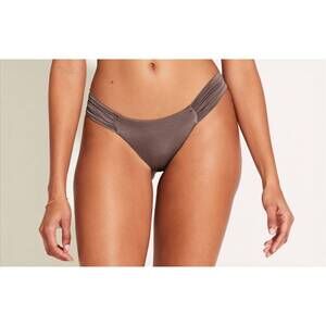 NEW VITAMIN A gemma ruched bikini bottom in brown